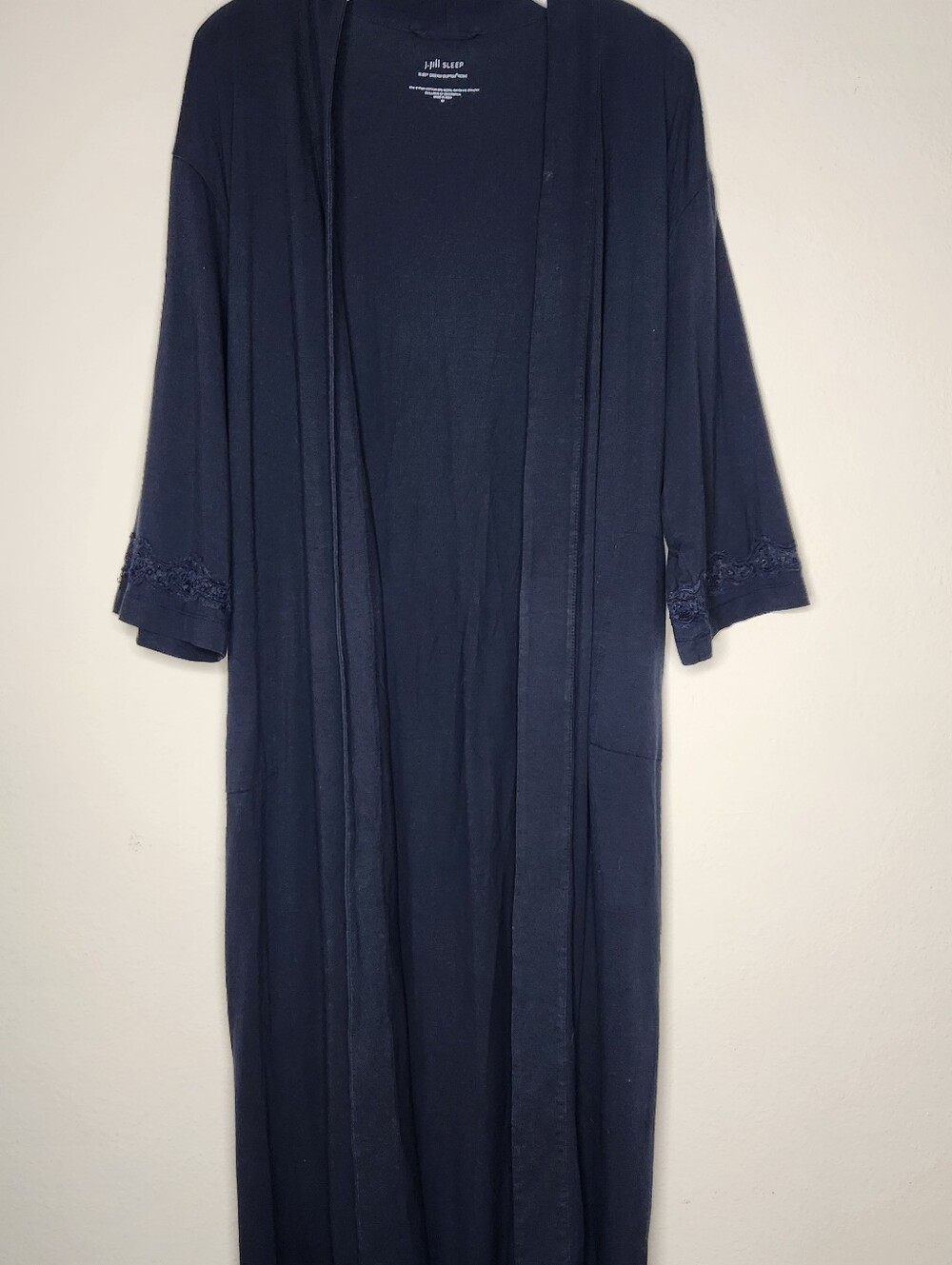 J. Jill Womens Medium Blue Sleep Dream Supima Cotton Robe